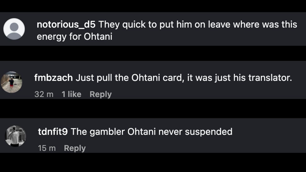 Screenshots of fans' comments on Instagram (Images from - Instagram.com/@espn)